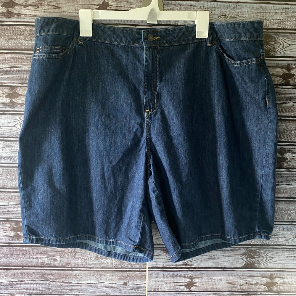 LL Bean Women's Jean Shorts Size 20W Regular Blue Denim‎ Pockets